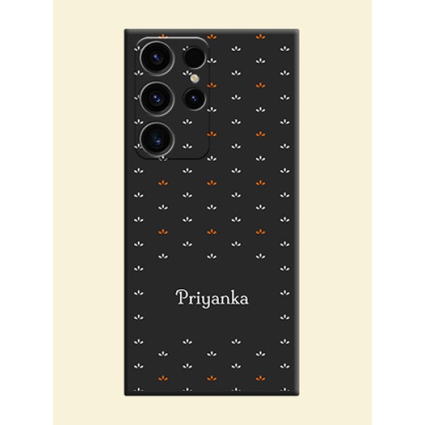 Simple Pattern With Custom Text On Space Black Personalized Soft Matte Phone Covers -Samsung Galaxy S23 Ultra 5G Simple Pattern With Custom Text On Space Black Personalized Soft Matte Phone Covers -Samsung Galaxy S23 Ultra 5G