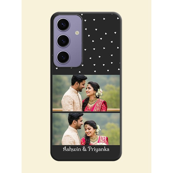 Miniature Love Symbols with Name on Space Black Custom Soft Matte Back Cover - Galaxy S24 5G Miniature Love Symbols with Name on Space Black Custom Soft Matte Back Cover - Galaxy S24 5G