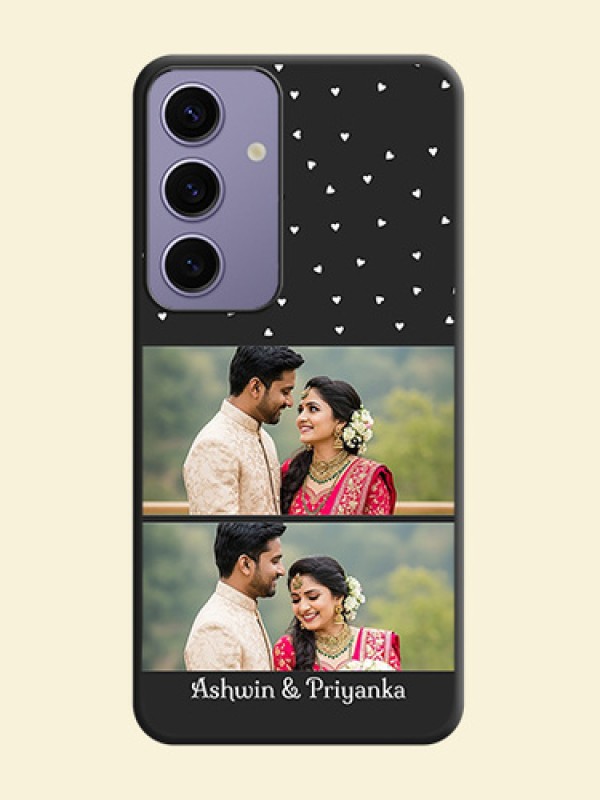 Miniature Love Symbols with Name on Space Black Custom Soft Matte Back Cover - Galaxy S24 5G