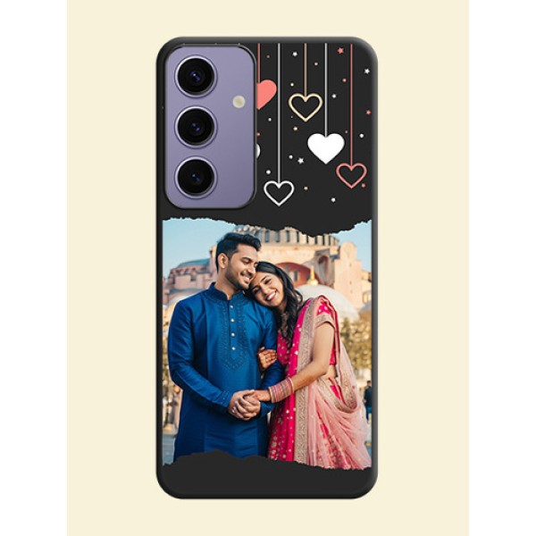 Love Hangings with Splash Wave Picture on Space Black Custom Soft Matte Phone Back Cover - Galaxy S24 5G Love Hangings with Splash Wave Picture on Space Black Custom Soft Matte Phone Back Cover - Galaxy S24 5G