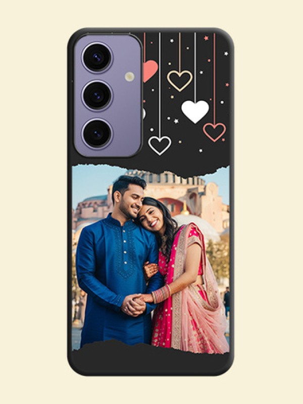 Love Hangings with Splash Wave Picture on Space Black Custom Soft Matte Phone Back Cover - Galaxy S24 5G
