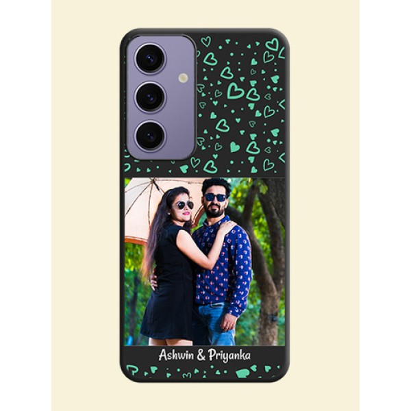 Sea Green Indefinite Love Pattern - Photo on Space Black Soft Matte Mobile Cover - Galaxy S24 5G Sea Green Indefinite Love Pattern - Photo on Space Black Soft Matte Mobile Cover - Galaxy S24 5G