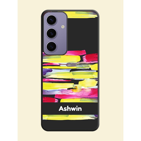 Brush Coloured on Space Black Personalized Soft Matte Phone Covers - Galaxy S24 5G Brush Coloured on Space Black Personalized Soft Matte Phone Covers - Galaxy S24 5G