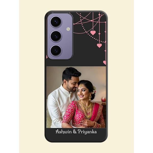 Pink Love Hangings with Text on Space Black Custom Soft Matte Back Cover - Galaxy S24 5G Pink Love Hangings with Text on Space Black Custom Soft Matte Back Cover - Galaxy S24 5G