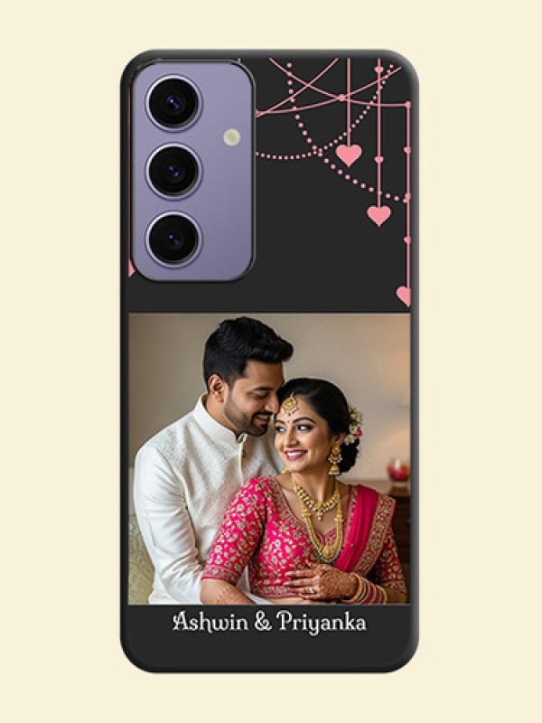 Pink Love Hangings with Text on Space Black Custom Soft Matte Back Cover - Galaxy S24 5G