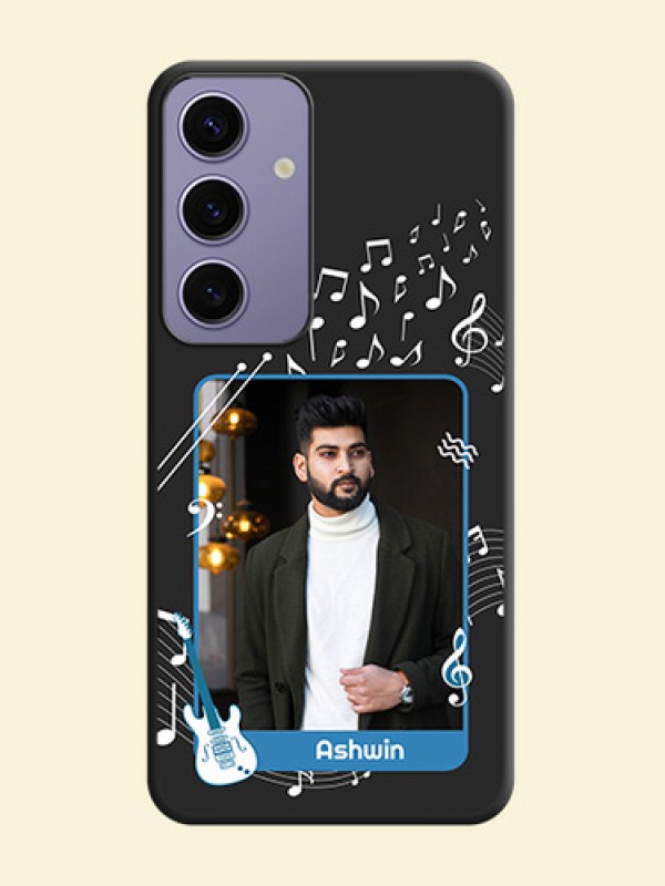 Musical Theme Design with Text - Photo on Space Black Soft Matte Mobile Case - Galaxy S24 5G
