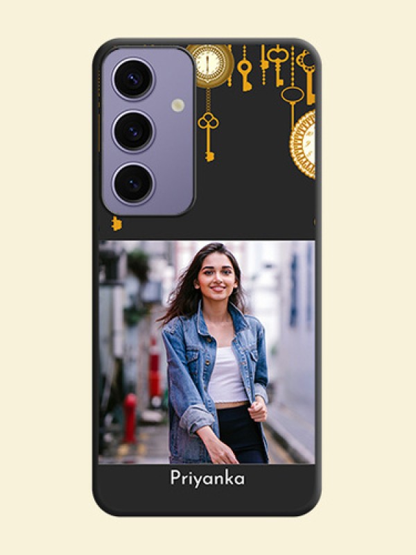 Decorative Design with Text on Space Black Custom Soft Matte Back Cover - Galaxy S24 5G