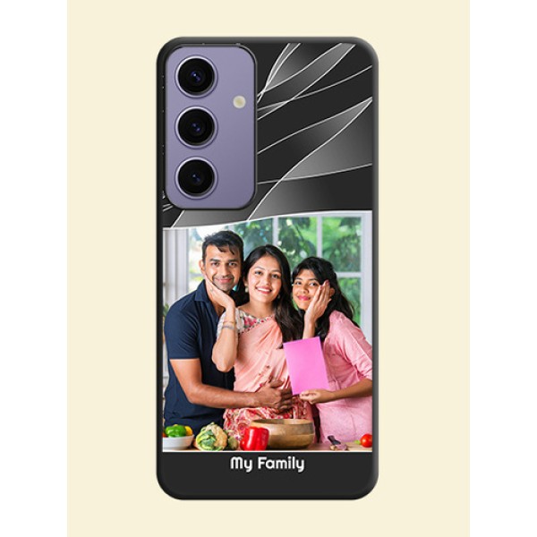 Mixed Wave Lines - Photo on Space Black Soft Matte Mobile Cover - Galaxy S24 5G Mixed Wave Lines - Photo on Space Black Soft Matte Mobile Cover - Galaxy S24 5G