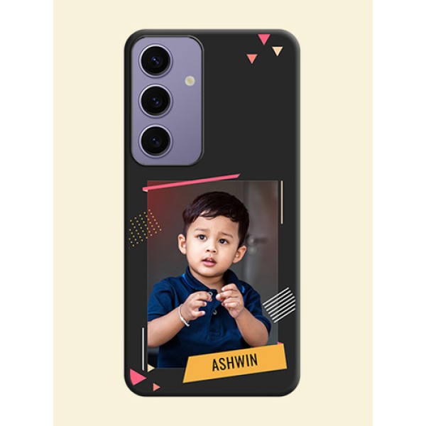 Photo Frame with Triangle Small Dots - Photo on Space Black Soft Matte Back Cover - Galaxy S24 5G Photo Frame with Triangle Small Dots - Photo on Space Black Soft Matte Back Cover - Galaxy S24 5G