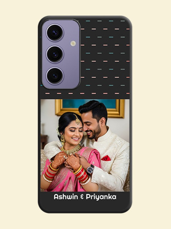 Line Pattern Design with Text on Space Black Custom Soft Matte Phone Back Cover - Galaxy S24 5G