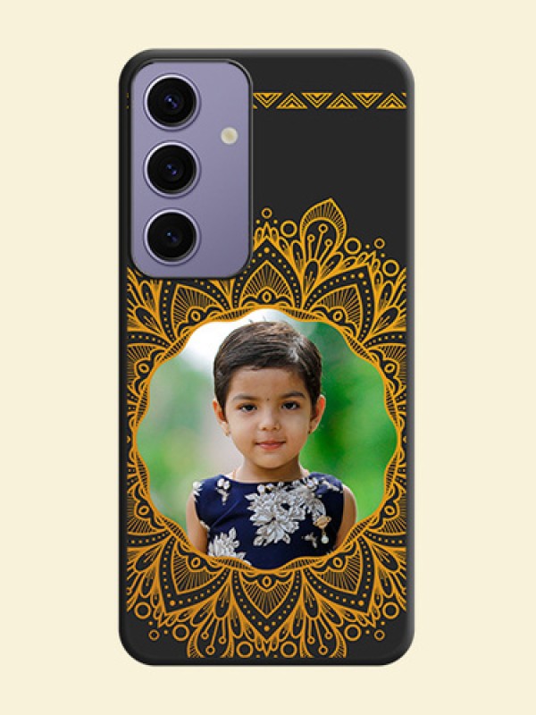 Round Image with Floral Design - Photo on Space Black Soft Matte Mobile Cover - Galaxy S24 5G