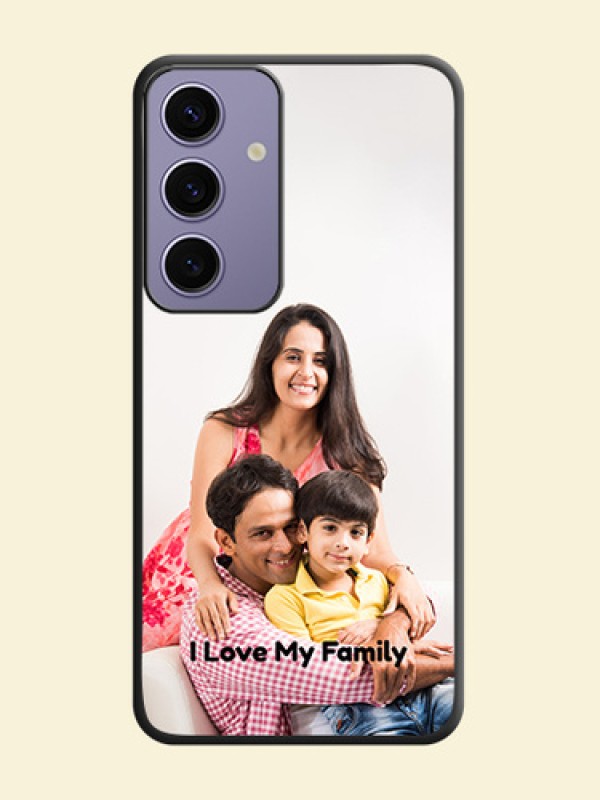 Full Single Pic Upload With Text On Space Black Personalized Soft Matte Phone Covers - Galaxy S24 5G