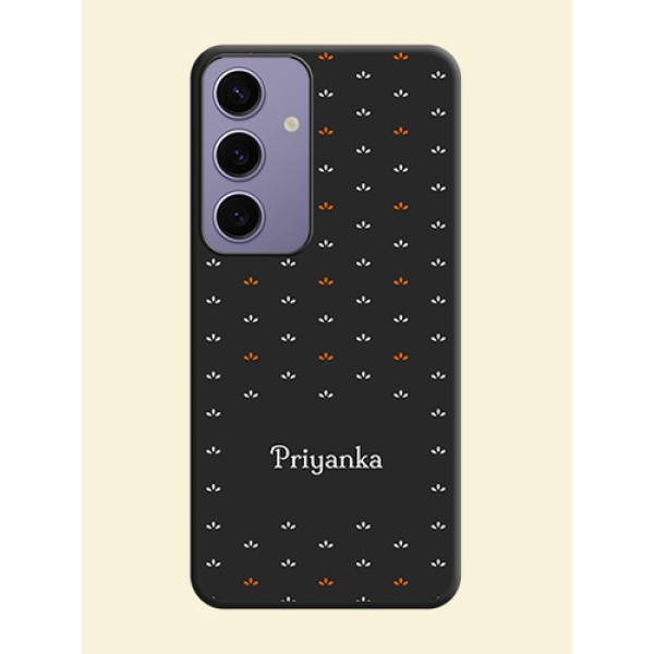 Simple Pattern With Custom Text On Space Black Personalized Soft Matte Phone Covers - Galaxy S24 5G Simple Pattern With Custom Text On Space Black Personalized Soft Matte Phone Covers - Galaxy S24 5G