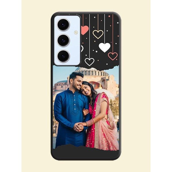Love Hangings with Splash Wave Picture On Space Black Custom Soft Matte Mobile Back Cover - Galaxy S24 FE 5G Love Hangings with Splash Wave Picture On Space Black Custom Soft Matte Mobile Back Cover - Galaxy S24 FE 5G