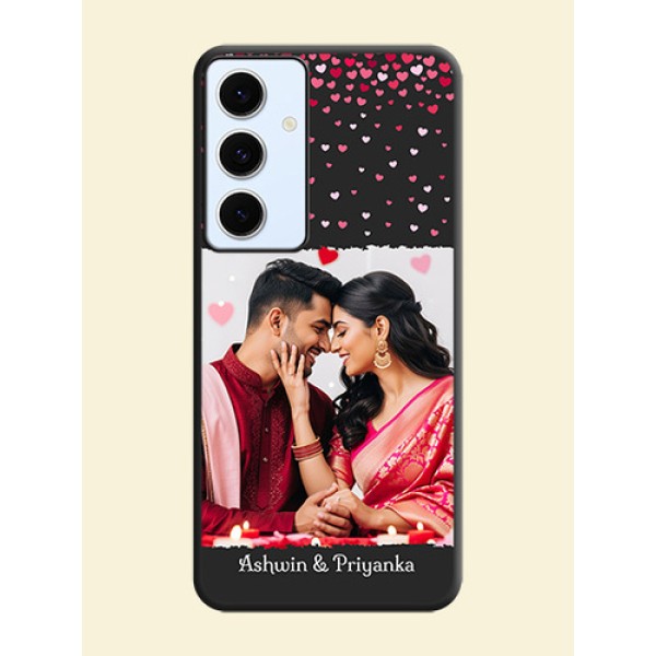 Fall in Love with Your Partner on Photo On Space Black Custom Soft Matte Mobile Back Cover - Galaxy S24 FE 5G Fall in Love with Your Partner on Photo On Space Black Custom Soft Matte Mobile Back Cover - Galaxy S24 FE 5G