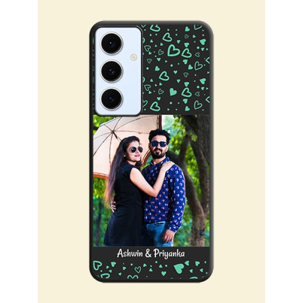 Sea Green Indefinite Love Pattern on Photo On Space Black Custom Soft Matte Mobile Back Cover - Galaxy S24 FE 5G Sea Green Indefinite Love Pattern on Photo On Space Black Custom Soft Matte Mobile Back Cover - Galaxy S24 FE 5G