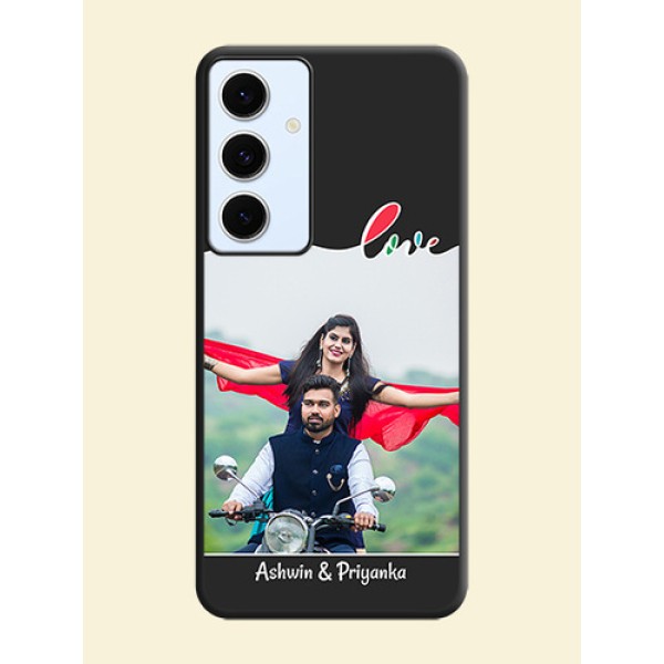 Fall in Love Pattern with Picture on Photo On Space Black Custom Soft Matte Mobile Back Cover - Galaxy S24 FE 5G Fall in Love Pattern with Picture on Photo On Space Black Custom Soft Matte Mobile Back Cover - Galaxy S24 FE 5G