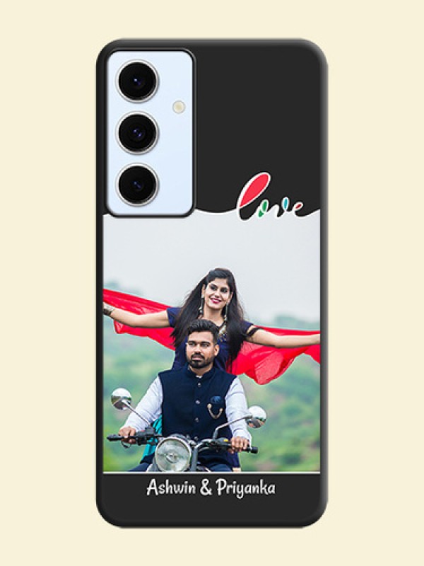 Fall in Love Pattern with Picture on Photo On Space Black Custom Soft Matte Mobile Back Cover - Galaxy S24 FE 5G