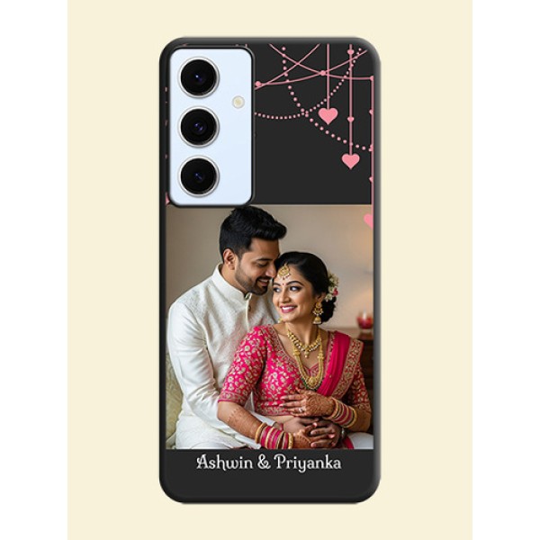 Pink Love Hangings with Text On Space Black Custom Soft Matte Mobile Back Cover - Galaxy S24 FE 5G Pink Love Hangings with Text On Space Black Custom Soft Matte Mobile Back Cover - Galaxy S24 FE 5G