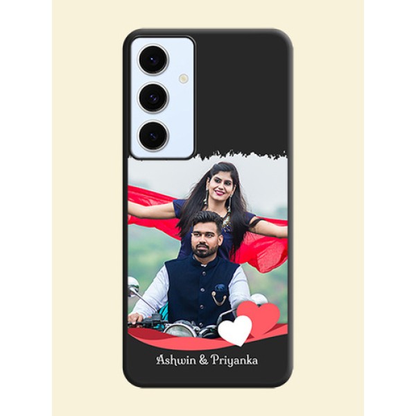 Pin Color Love Shaped Ribbon Design with Text On Space Black Custom Soft Matte Mobile Back Cover - Galaxy S24 FE 5G Pin Color Love Shaped Ribbon Design with Text On Space Black Custom Soft Matte Mobile Back Cover - Galaxy S24 FE 5G