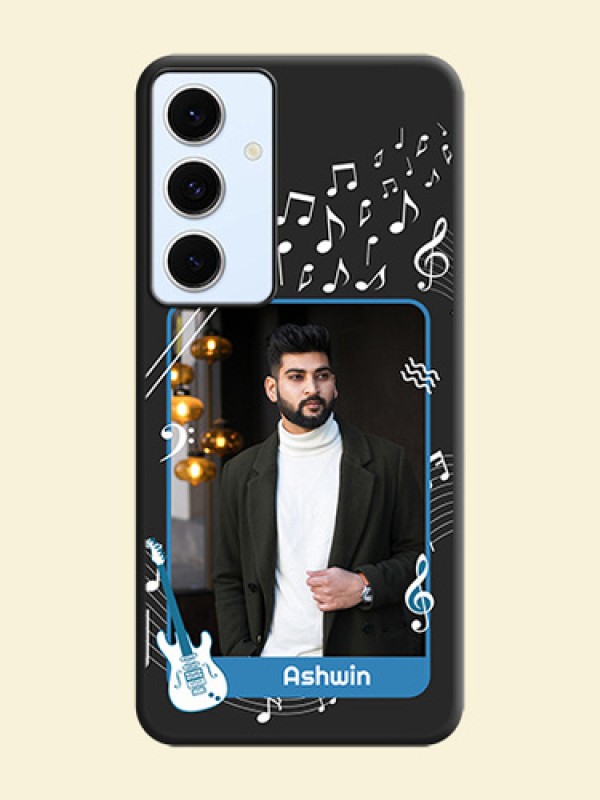 Musical Theme Design with Text on Photo On Space Black Custom Soft Matte Mobile Back Cover - Galaxy S24 FE 5G