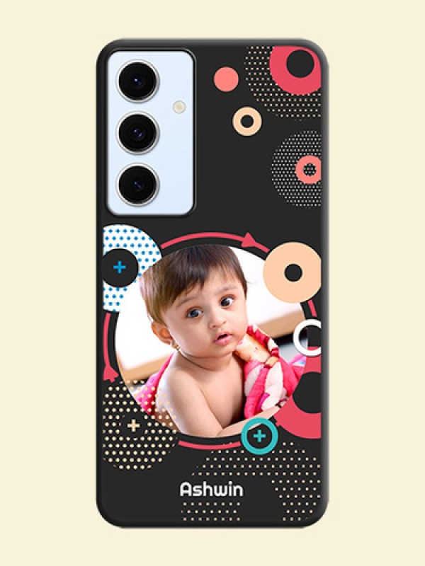 Multicoloured Round Image On Space Black Custom Soft Matte Mobile Back Cover - Galaxy S24 FE 5G