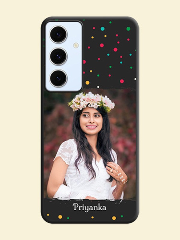 Multicolor Dotted Pattern with Text On Space Black Custom Soft Matte Mobile Back Cover - Galaxy S24 FE 5G