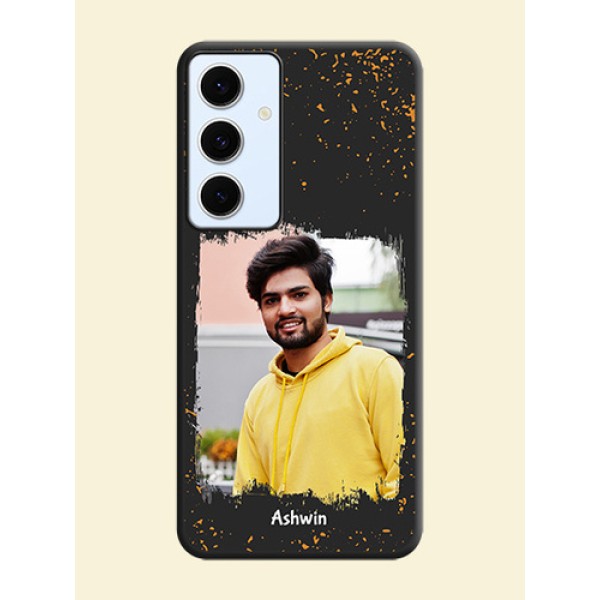 Spray Free Design on Photo On Space Black Custom Soft Matte Mobile Back Cover - Galaxy S24 FE 5G