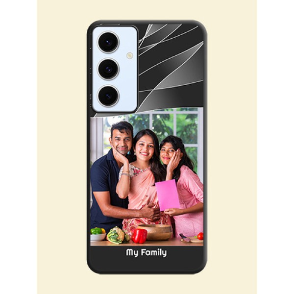 Mixed Wave Lines on Photo On Space Black Custom Soft Matte Mobile Back Cover - Galaxy S24 FE 5G Mixed Wave Lines on Photo On Space Black Custom Soft Matte Mobile Back Cover - Galaxy S24 FE 5G