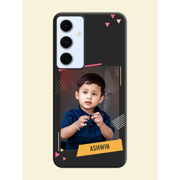 Photo Frame with Triangle Small Dots on Photo On Space Black Custom Soft Matte Mobile Back Cover - Galaxy S24 FE 5G