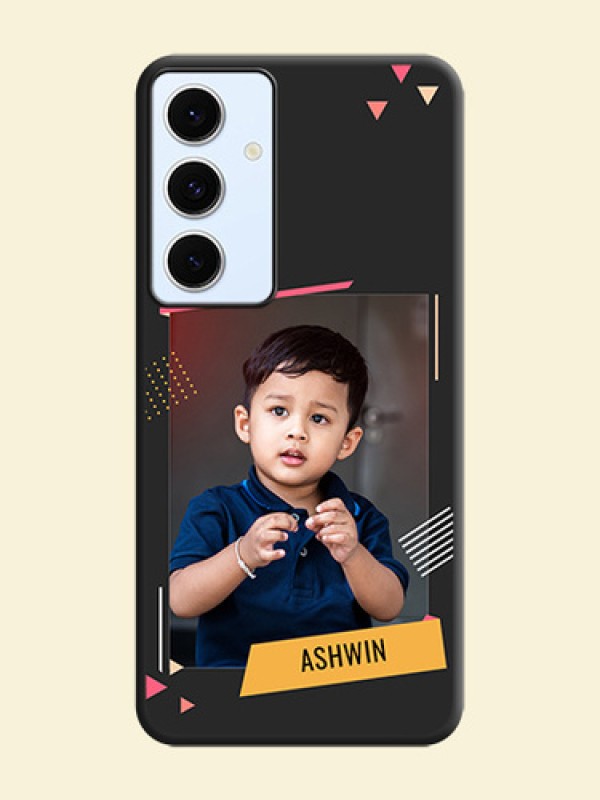 Photo Frame with Triangle Small Dots on Photo On Space Black Custom Soft Matte Mobile Back Cover - Galaxy S24 FE 5G