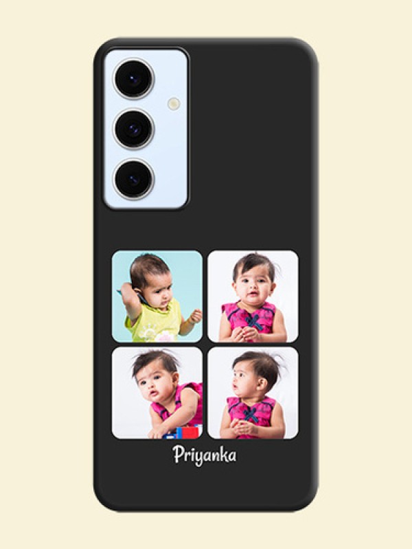 Floral Art with 6 Image Holder on Photo On Space Black Custom Soft Matte Mobile Back Cover - Galaxy S24 FE 5G