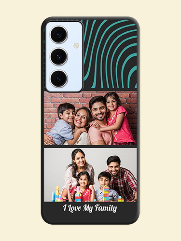 Wave Pattern with 2 Image Holder On Space Black Custom Soft Matte Mobile Back Cover - Galaxy S24 FE 5G