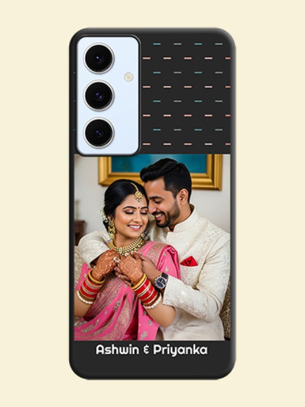 Line Pattern Design with Text On Space Black Custom Soft Matte Mobile Back Cover - Galaxy S24 FE 5G