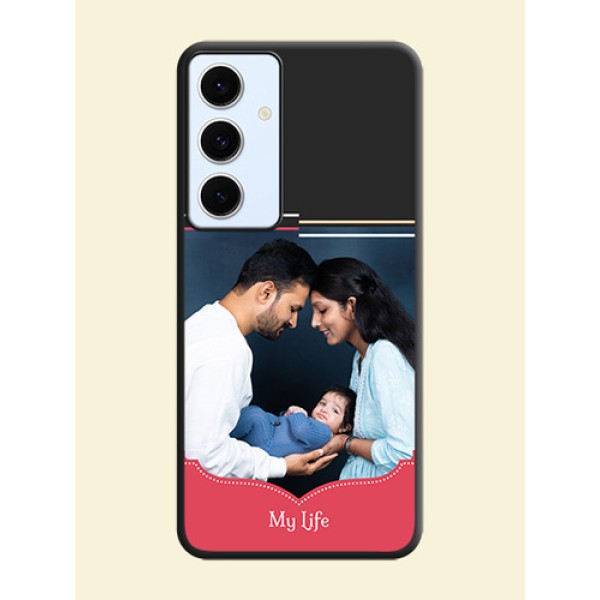 Classic Plain Design with Name On Space Black Custom Soft Matte Mobile Back Cover - Galaxy S24 FE 5G Classic Plain Design with Name On Space Black Custom Soft Matte Mobile Back Cover - Galaxy S24 FE 5G