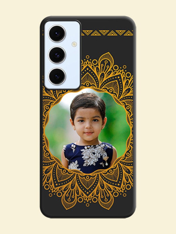 Round Image with Floral Design On Space Black Custom Soft Matte Mobile Back Cover - Galaxy S24 FE 5G