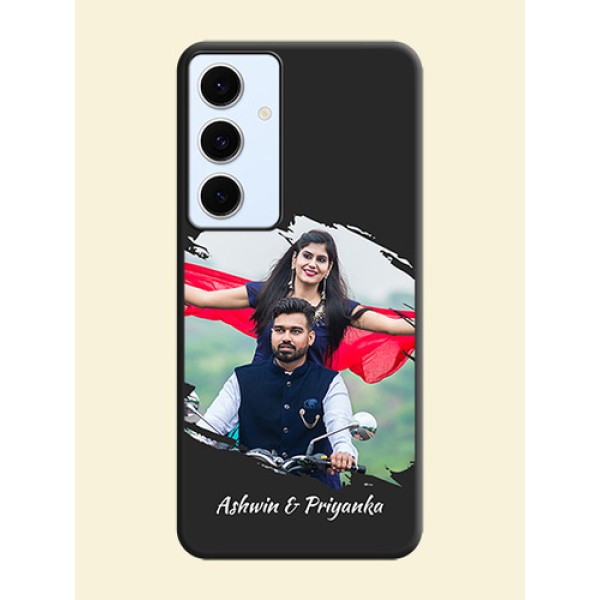 Grunge Brush Strokes on Photo On Space Black Custom Soft Matte Mobile Back Cover - Galaxy S24 FE 5G Grunge Brush Strokes on Photo On Space Black Custom Soft Matte Mobile Back Cover - Galaxy S24 FE 5G
