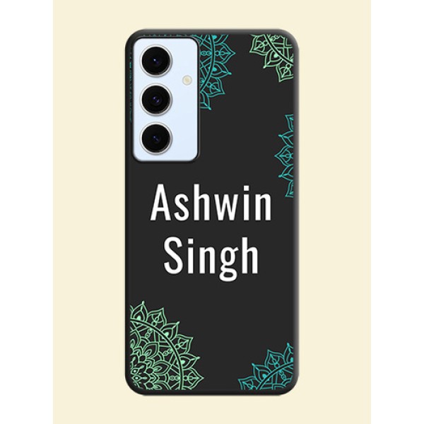 Your Name with Floral Design On Space Black Custom Soft Matte Mobile Back Cover - Galaxy S24 FE 5G Your Name with Floral Design On Space Black Custom Soft Matte Mobile Back Cover - Galaxy S24 FE 5G