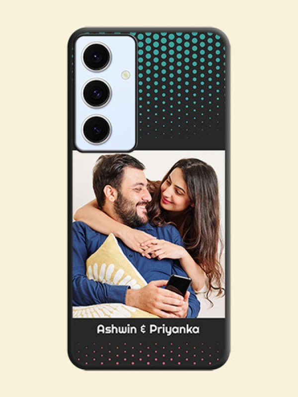 Faded Dots with Grunge Photo Frame and Text On Space Black Custom Soft Matte Mobile Back Cover - Galaxy S24 FE 5G