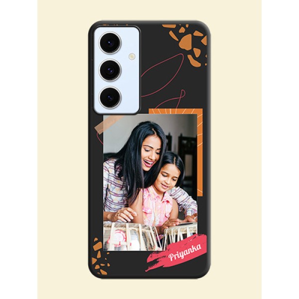 Orange Photo Frame On Space Black Custom Soft Matte Mobile Back Cover - Galaxy S24 FE 5G Orange Photo Frame On Space Black Custom Soft Matte Mobile Back Cover - Galaxy S24 FE 5G