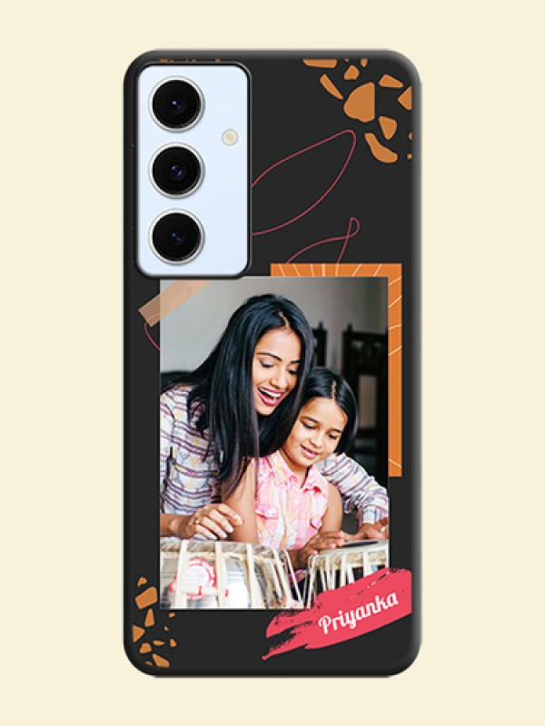 Orange Photo Frame On Space Black Custom Soft Matte Mobile Back Cover - Galaxy S24 FE 5G