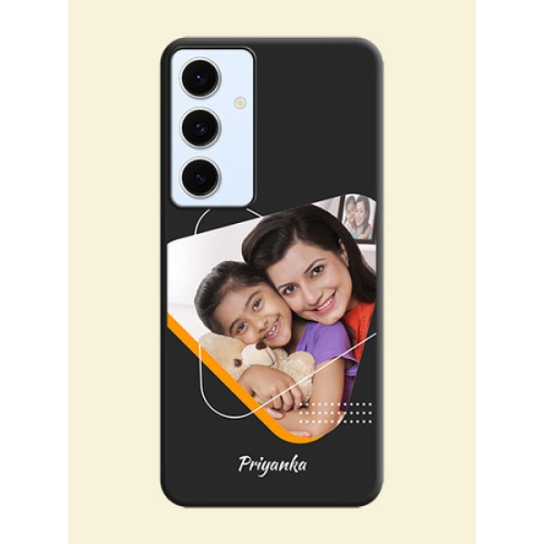 Yellow Triangle on Photo On Space Black Custom Soft Matte Mobile Back Cover - Galaxy S24 FE 5G Yellow Triangle on Photo On Space Black Custom Soft Matte Mobile Back Cover - Galaxy S24 FE 5G