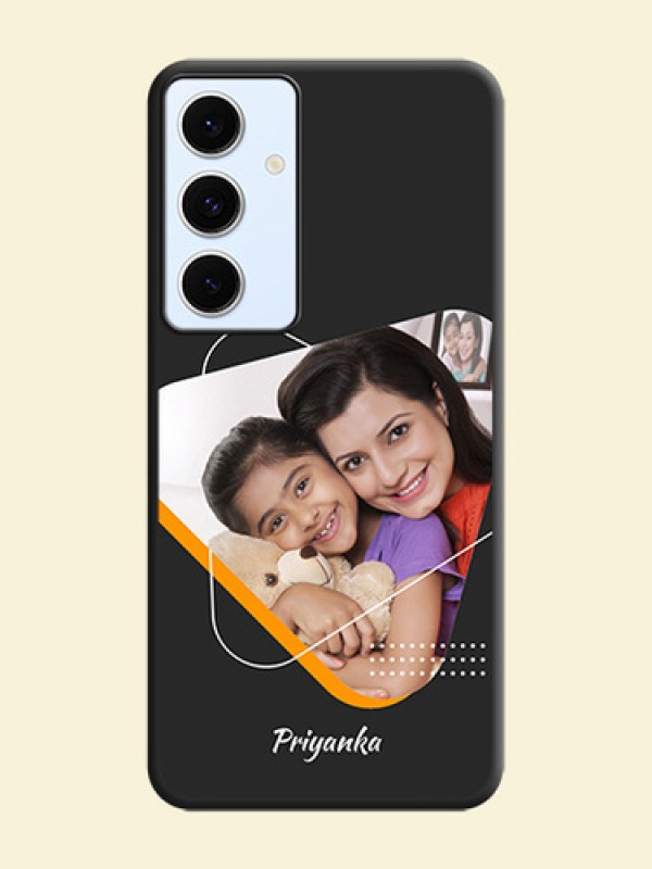 Yellow Triangle on Photo On Space Black Custom Soft Matte Mobile Back Cover - Galaxy S24 FE 5G