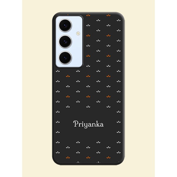 Simple Pattern With Custom Text On Space Black Custom Soft Matte Mobile Back Cover - Galaxy S24 FE 5G Simple Pattern With Custom Text On Space Black Custom Soft Matte Mobile Back Cover - Galaxy S24 FE 5G