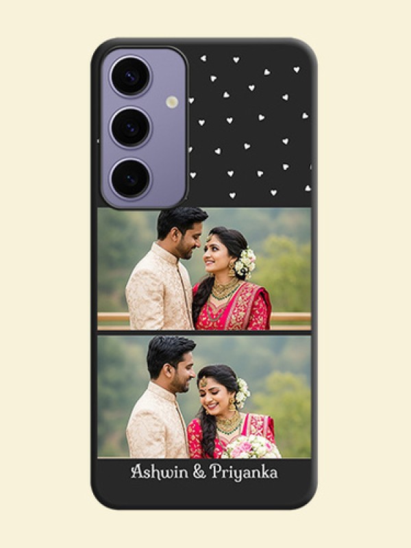 Miniature Love Symbols with Name on Space Black Custom Soft Matte Back Cover - Galaxy S24 Plus 5G