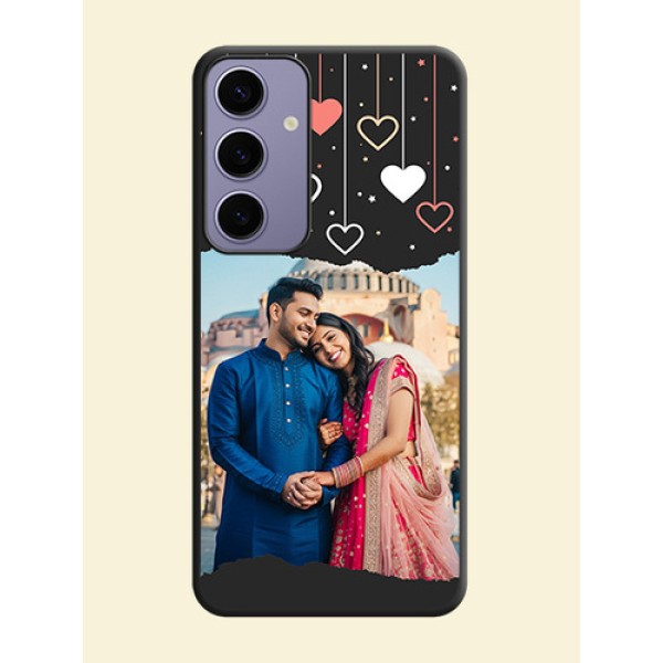 Love Hangings with Splash Wave Picture on Space Black Custom Soft Matte Phone Back Cover - Galaxy S24 Plus 5G Love Hangings with Splash Wave Picture on Space Black Custom Soft Matte Phone Back Cover - Galaxy S24 Plus 5G