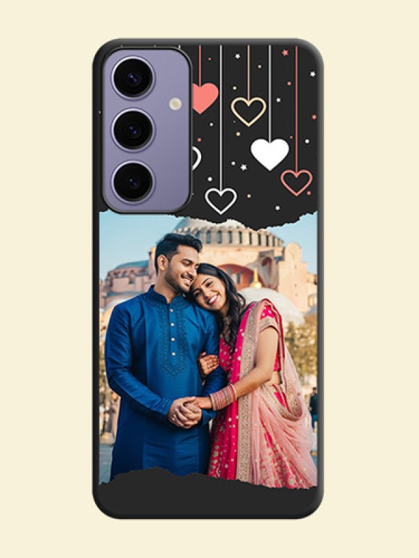Love Hangings with Splash Wave Picture on Space Black Custom Soft Matte Phone Back Cover - Galaxy S24 Plus 5G