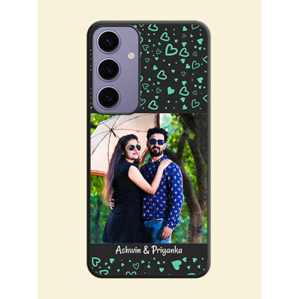 Sea Green Indefinite Love Pattern - Photo on Space Black Soft Matte Mobile Cover - Galaxy S24 Plus 5G Sea Green Indefinite Love Pattern - Photo on Space Black Soft Matte Mobile Cover - Galaxy S24 Plus 5G