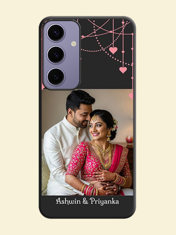 Pink Love Hangings with Text on Space Black Custom Soft Matte Back Cover - Galaxy S24 Plus 5G