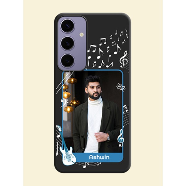 Musical Theme Design with Text - Photo on Space Black Soft Matte Mobile Case - Galaxy S24 Plus 5G Musical Theme Design with Text - Photo on Space Black Soft Matte Mobile Case - Galaxy S24 Plus 5G